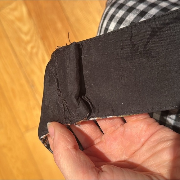 Vintage 100% Silk Embroidered Gingham Cottagecore Fit & Flare Dress - Picture 7 of 11